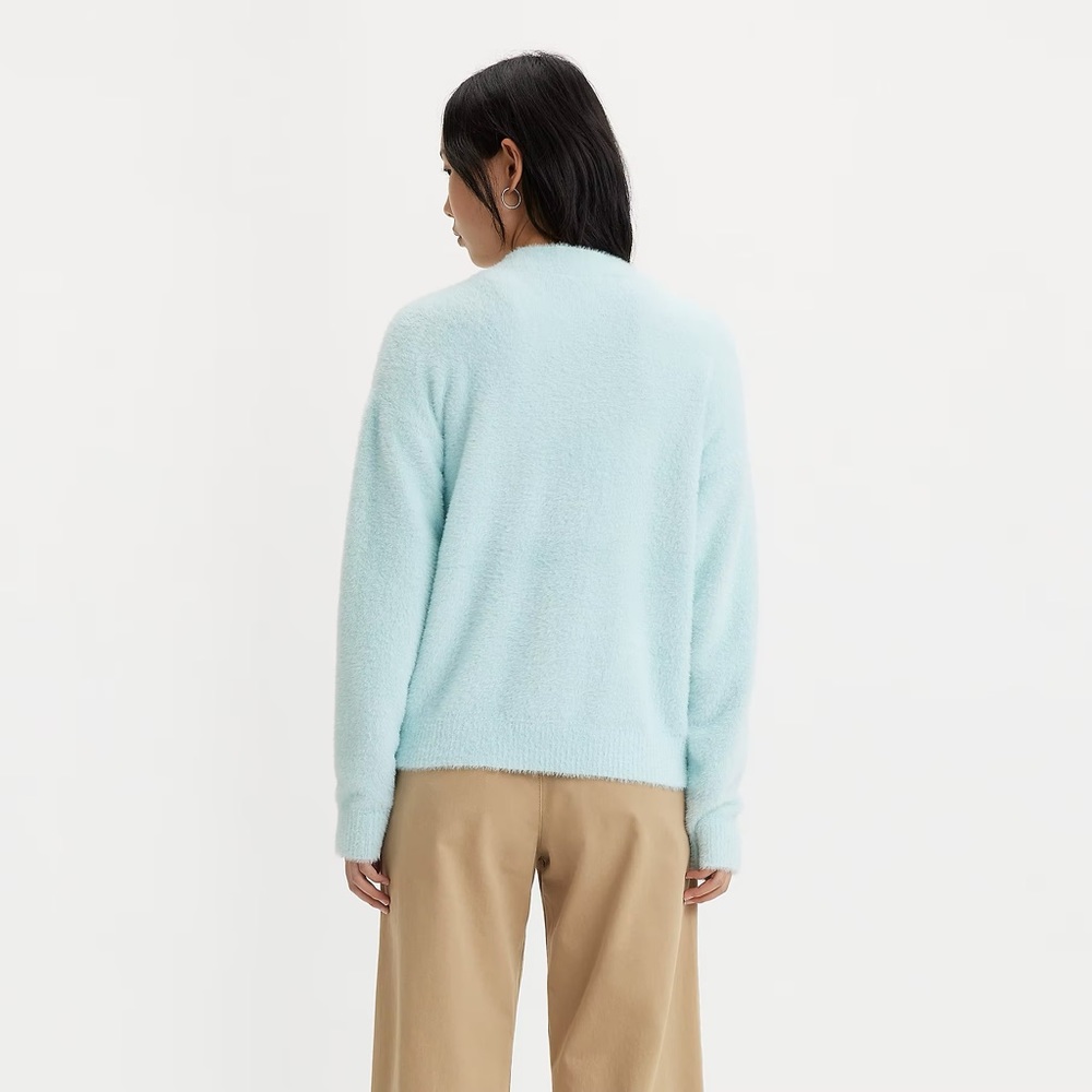 Levi's Light Baby Blue fuzzy Cardigan Sweater - Picture 3 of 6